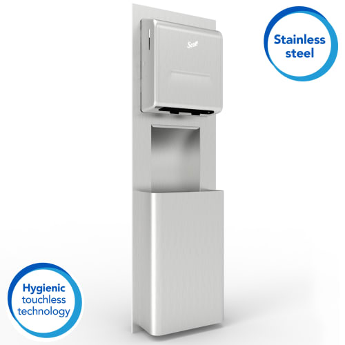 Kimberly-Clark Professional Wall Unit with Trash Receptacle, Stainless Steel, 11.5" x 54.5"